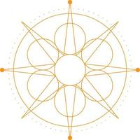 Abstract Sacred Geometry Shape Design Elements. Monoline Mystical Vector Design.