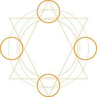 Abstract Sacred Geometry Shape Design Elements. Monoline Mystical Vector Design.