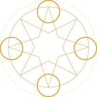 Abstract Sacred Geometry Shape Design Elements. Monoline Mystical Vector Design.