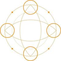 Abstract Sacred Geometry Shape Design Elements. Monoline Mystical Vector Design.