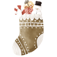 Watercolor Christmas Sock png