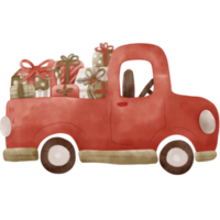 coche navideño antiguo png