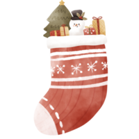 Watercolor Christmas Sock png