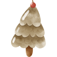 Watercolor Christmas ice cream png