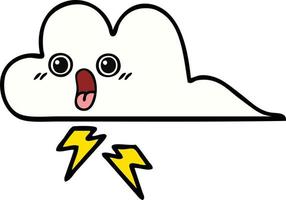 cute cartoon storm cloud vector