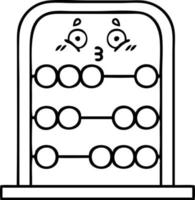 line drawing cartoon abacus vector