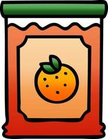 quirky gradient shaded cartoon jar of marmalade vector