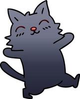 quirky gradient shaded cartoon cat vector