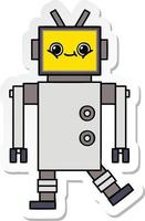 sticker of a cute cartoon robot vector