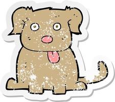 retro distressed sticker of a cartoon dog vector