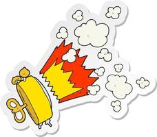 sticker of a cartoon alarm clock vector