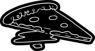 cartoon icon drawing of a slice of pizza vector