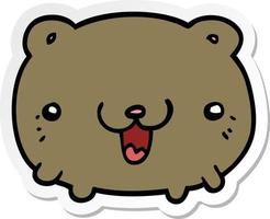 sticker of a funny cartoon bear vector