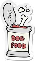 sticker of a cartoon dog food vector