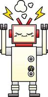 gradient shaded cartoon dancing robot vector