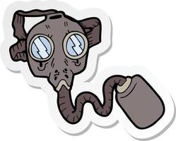 sticker of a cartoon gas mask vector