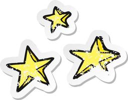 retro distressed sticker of a cartoon decorative stars doodle vector