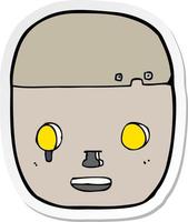 sticker of a cartoon robot head vector