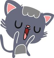 cartoon of cute kawaii cat vector