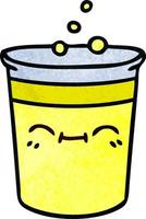 quirky hand drawn cartoon cup of lemonade vector