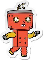 sticker of a cartoon robot pointing vector