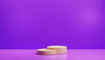 3d magenta podium with minimalist background, fits on fashion and beauty product promotion photo