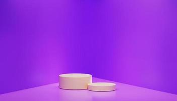 3D light plum colour podium with minimalist background photo