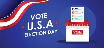 Vote election in usa banner american patriotic background for election day
