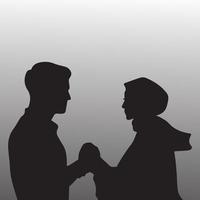 Muslim couple black and white background vector