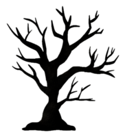 silhouette d'arbre effrayant halloween png