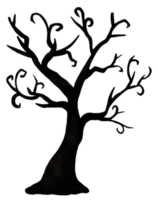 silhouette d'arbre effrayant halloween png