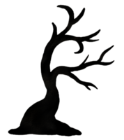 Halloween scary tree silhouette png