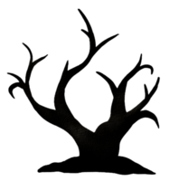 Halloween scary tree silhouette png