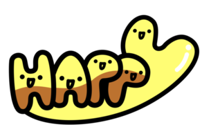 Happy Cute Sticker Decoration png