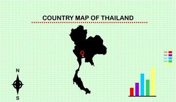 VECTOR MAP OF THAILAND WITH GRID BACKGROUND. ACCOMPANYED WITH DIAGRAM GRAPHICS