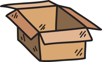 Hand Drawn open box illustration png