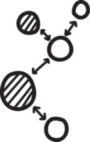 ilustración de gráfico de conexión de círculo dibujado a mano png