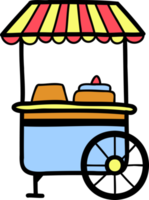illustration de chariot de nourriture dessiné à la main png