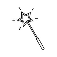 Hand drawn magic wand doodle. Vector illustration isolated on white background