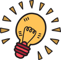 Hand Drawn the light bulb is on illustration png