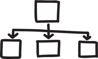 illustration de graphique de connexion carré dessiné à la main png