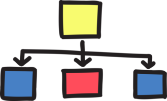 Hand Drawn square connection graph illustration png