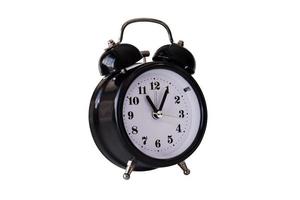 Black alarm clock isolated. photo