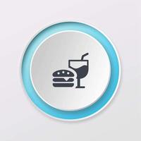botón de reproducción color blanco comida y bebida icono de logotipo de diseño digital