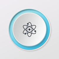 botón de reproducción blanco ciencia átomo diseño logotipo icono foto