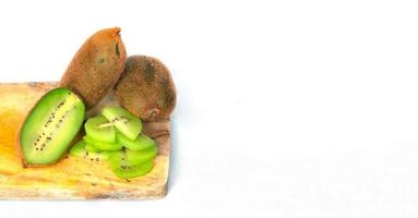 Delicious ripe kiwi fruits. Kawi fruit isolated on a white background. photo