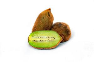 Delicious ripe kiwi fruits. Kawi fruit isolated on a white background. photo