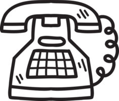 Hand Drawn vintage phone illustration png