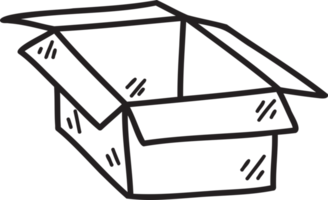 Hand Drawn open box illustration png