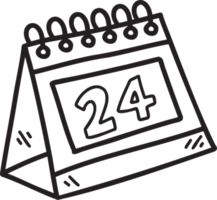 Hand Drawn 24 day calendar illustration png